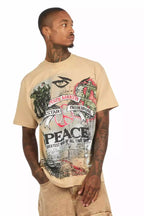 Saeko Beige Oversized Graphic T-Shirt