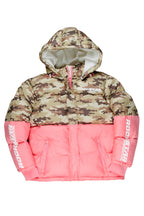 Jennay Pink/Camo Puffer Jacket