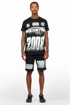Amos Black Graphic T-Shirt Short Set