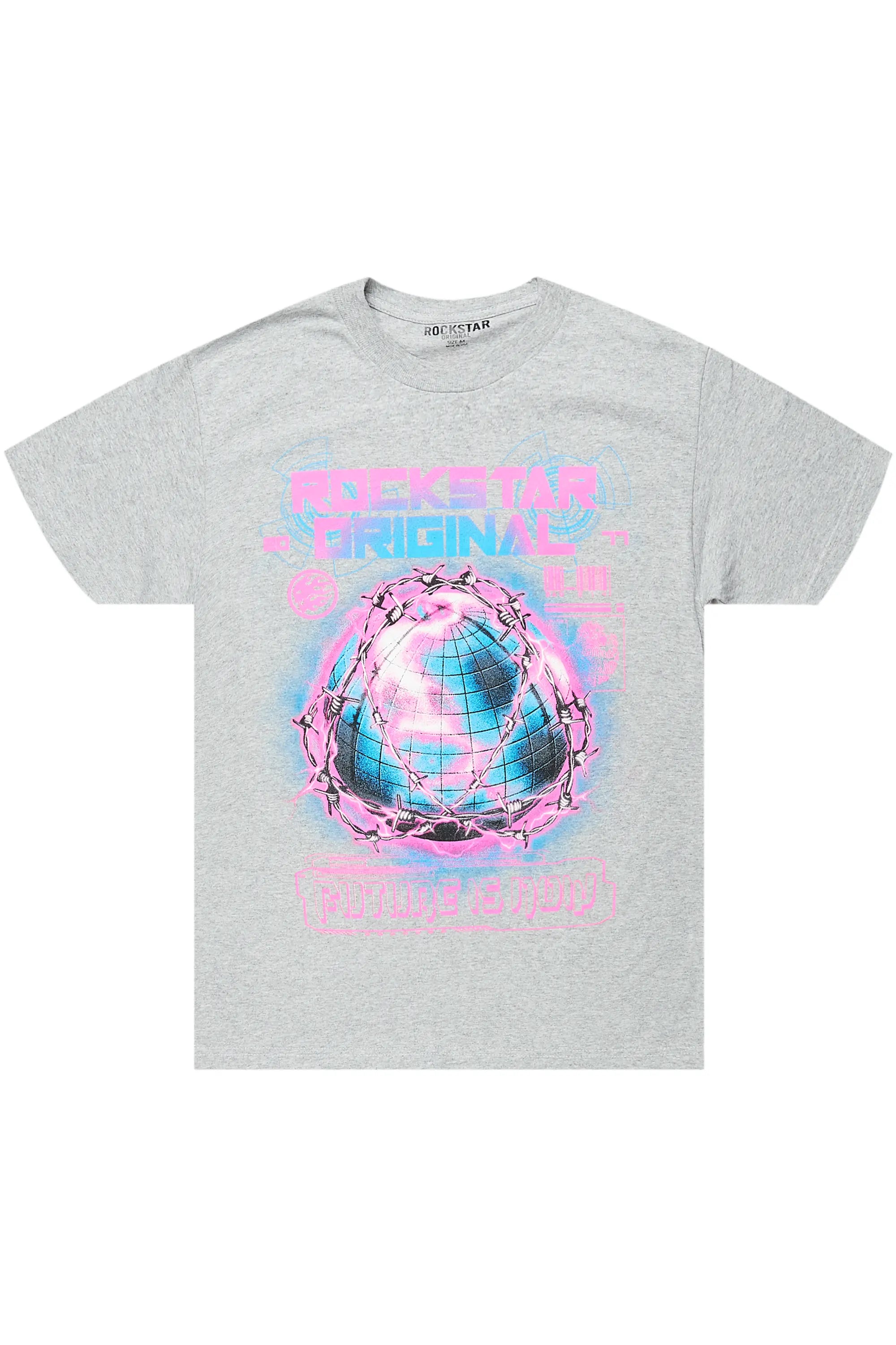 Digital Heather Grey Graphic T-Shirt