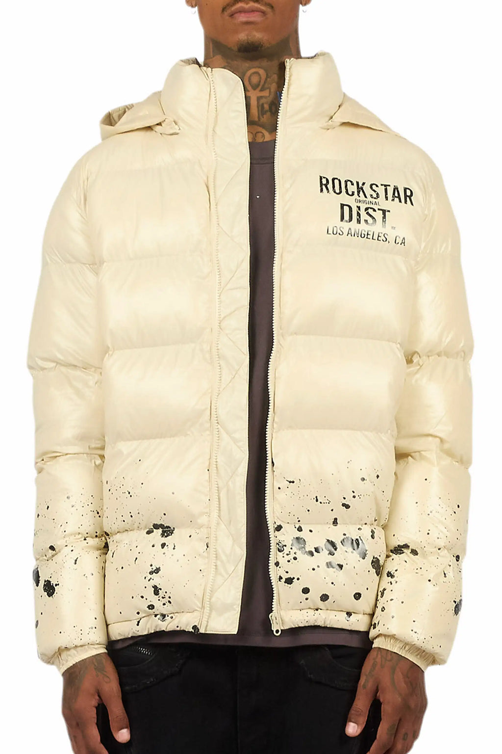 Raffer Beige Heavy Puffer Jacket