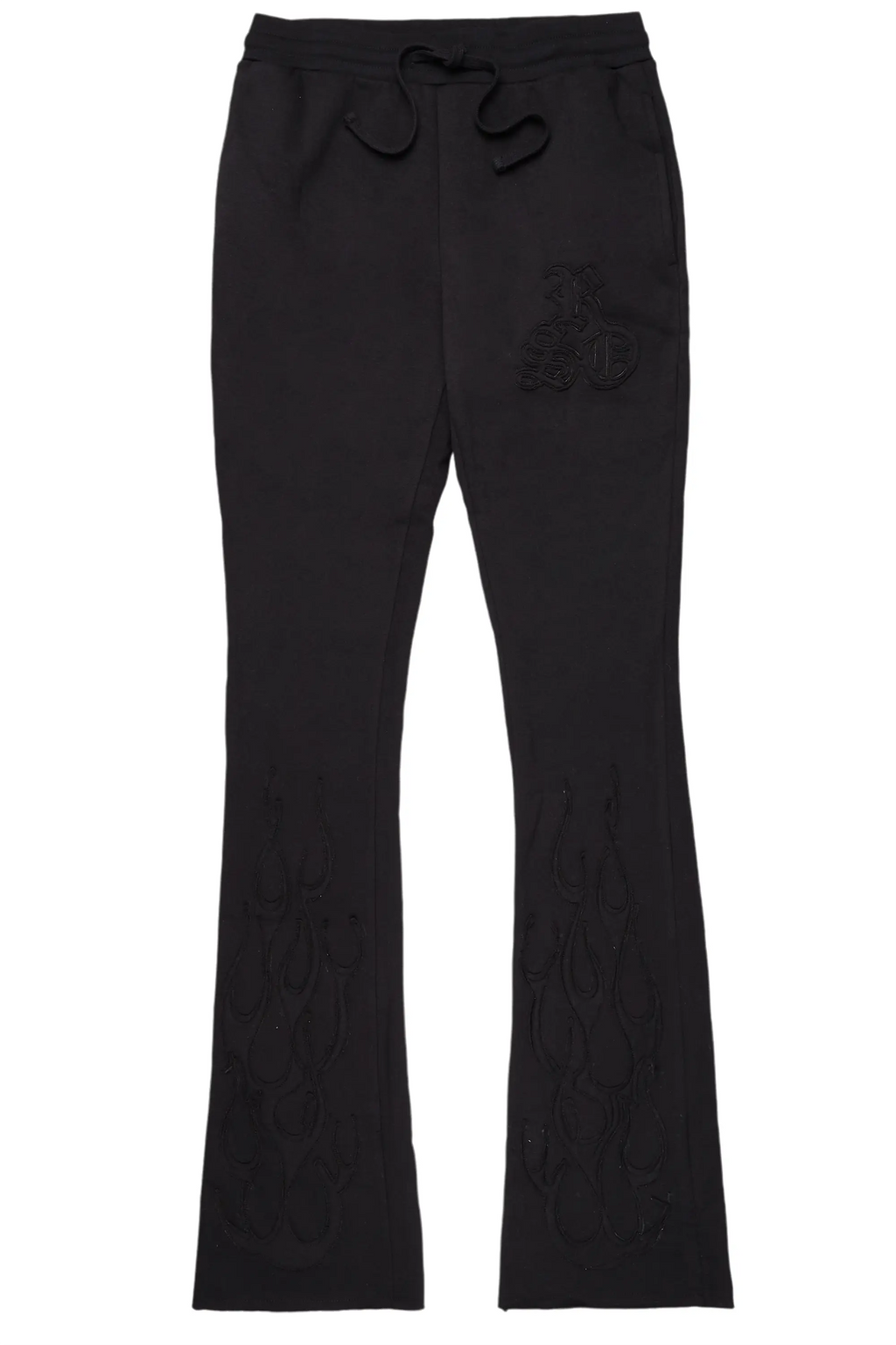 Holden Black Stacked Flare Trackpant