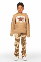 Boys States Brown Mohair/Stacked Flare Jean Set