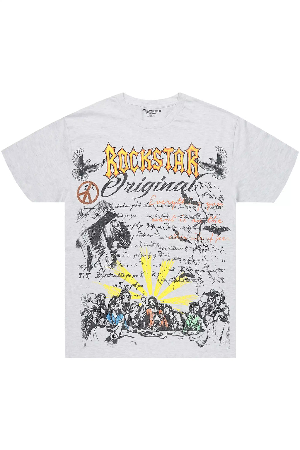 Super Sketch Heather Grey/Multi Oversized Graphic T-Shirt