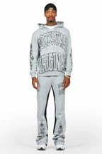 Akio Heather Grey Hoodie/Baggy Track Pant Set