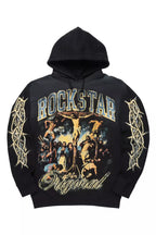 Waller Black Graphic Distressed Hoodie