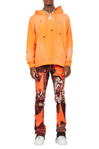 Baki Orange Distressed Hoodie