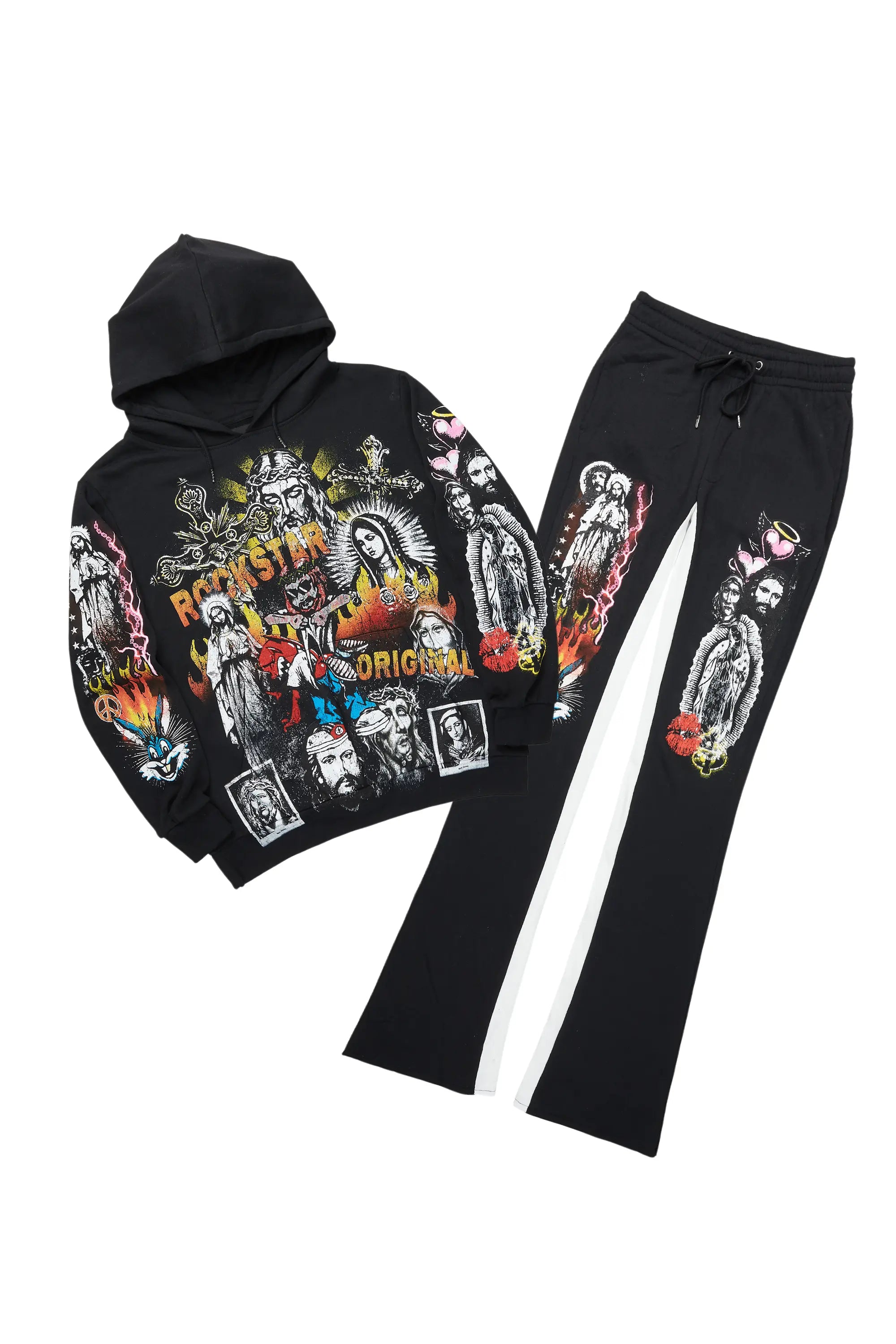 Santos Black Hoodie/Baggy Track Pant Set