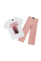 Girls Karasi White/Pink T-Shirt/Jean Set