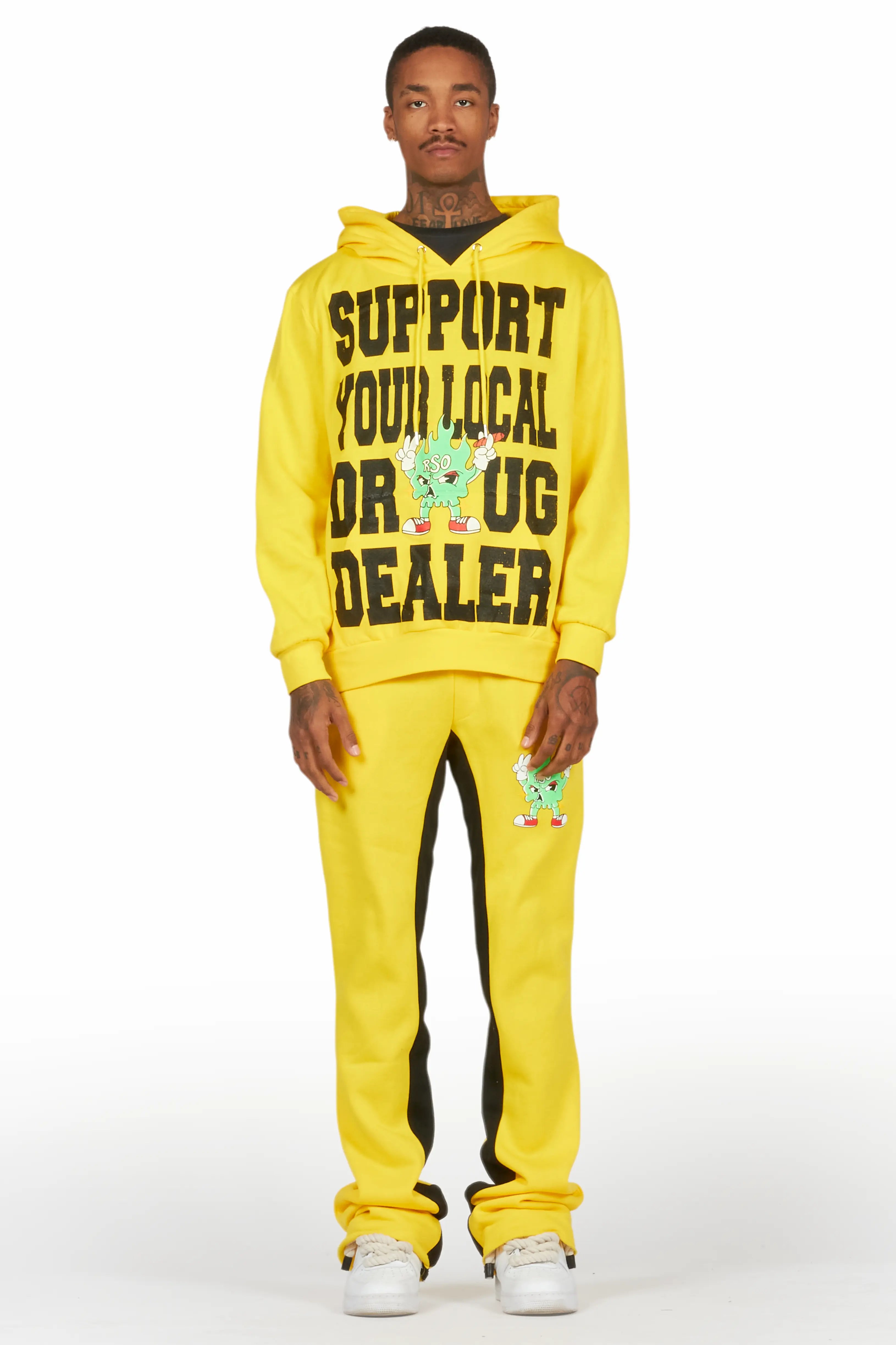 Tarl Yellow Hoodie/Baggy Track Pant Set