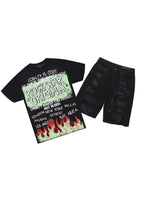 Beno Black T-Shirt/Denim Short Set
