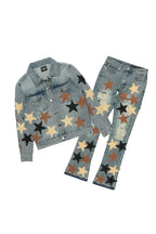 Starlane Vintage Blue Denim Jacket/Stacked Flare Jean Set