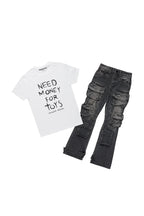 Boys White Lambo T-Shirt/Baggy Fit Jean Set