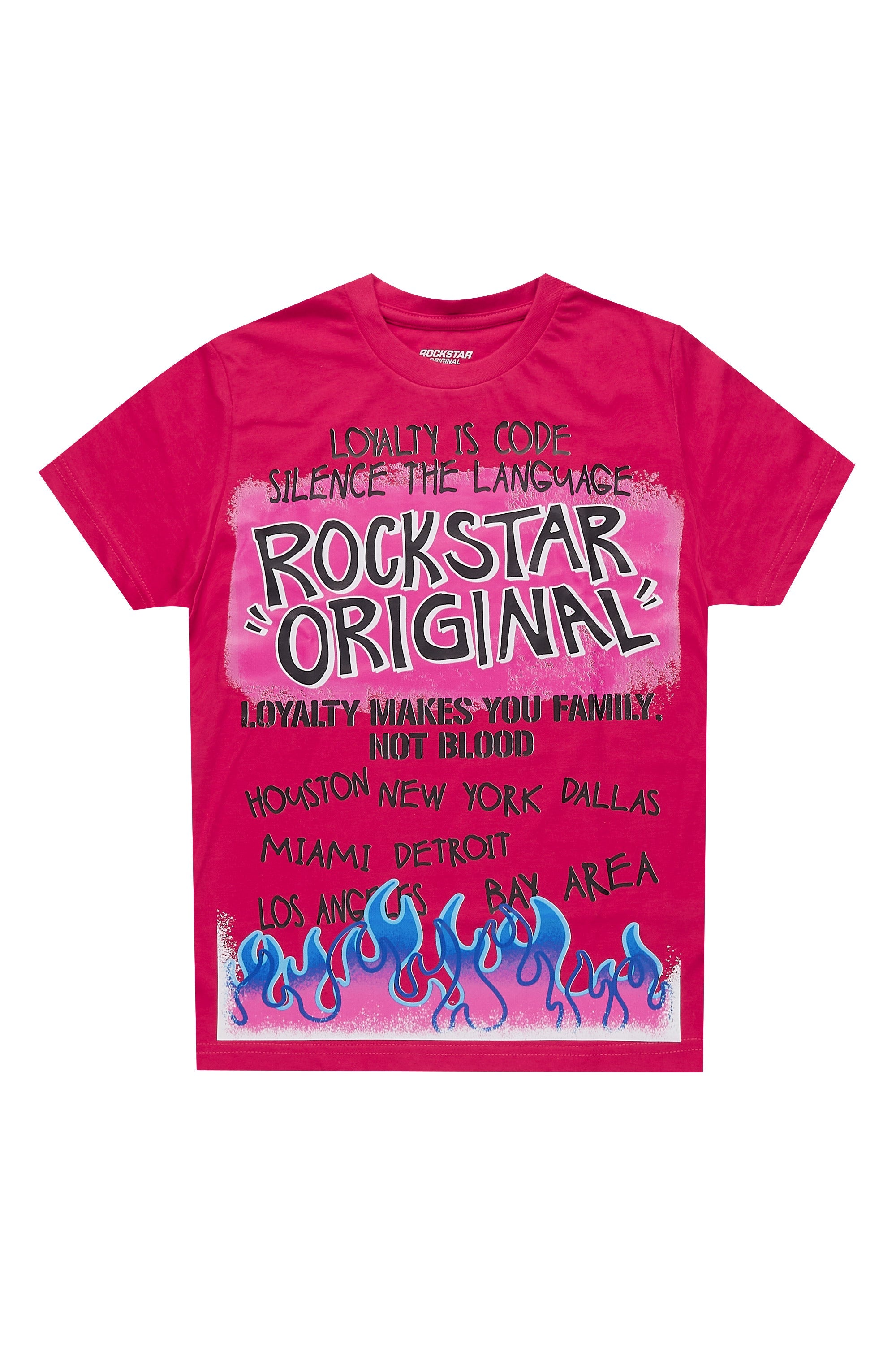 Girls Bridgette Fuchsia/Black Graphic T-Shirt
