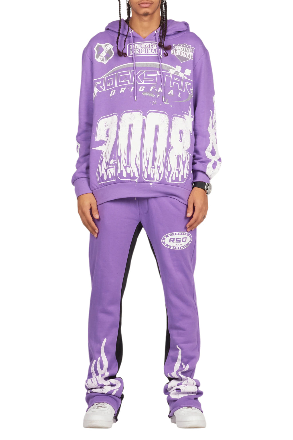 Amos Purple Hoodie/Baggy Track Pant Set