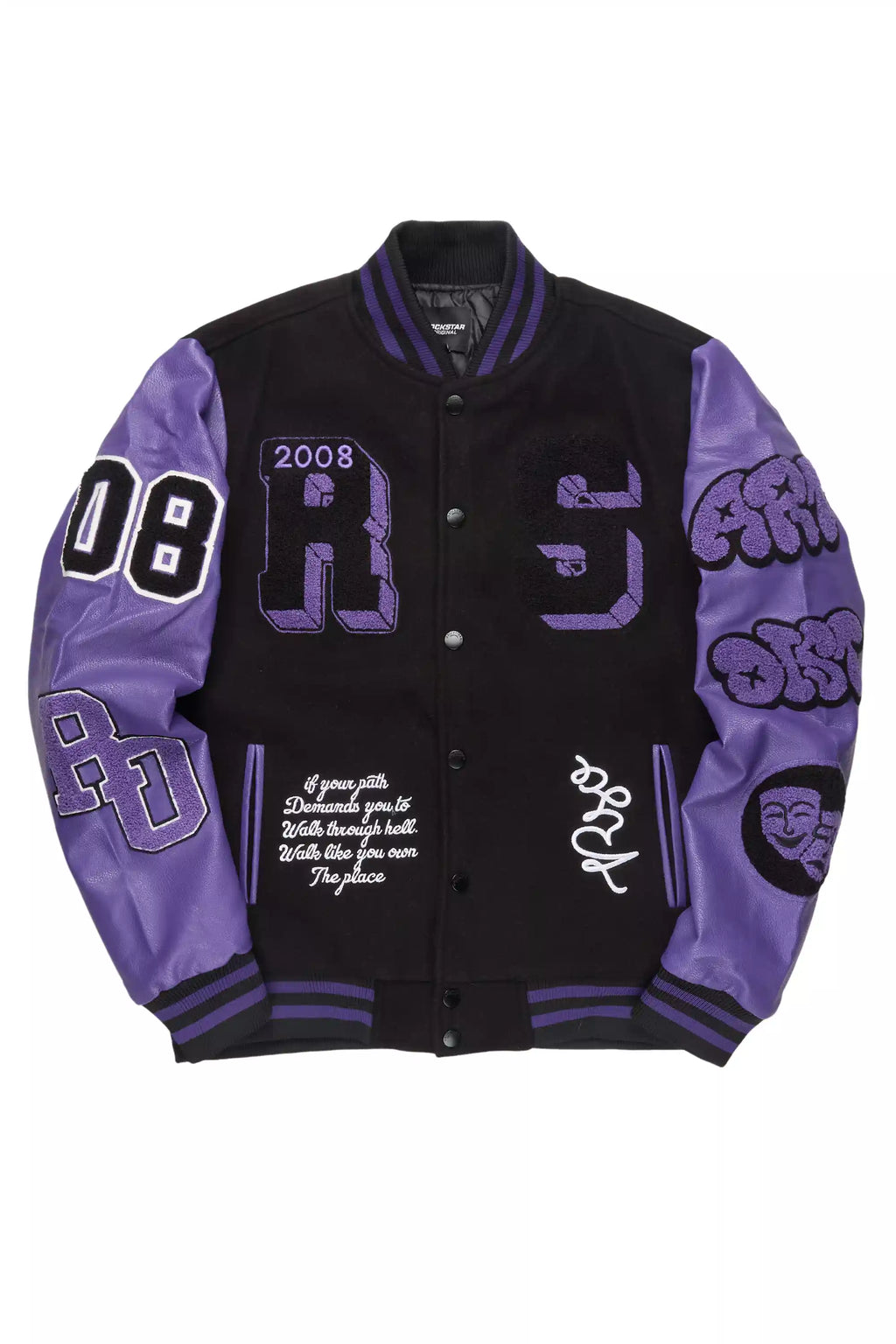 Leslaw Purple/Black Varsity Jacket