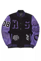 Leslaw Purple/Black Varsity Jacket