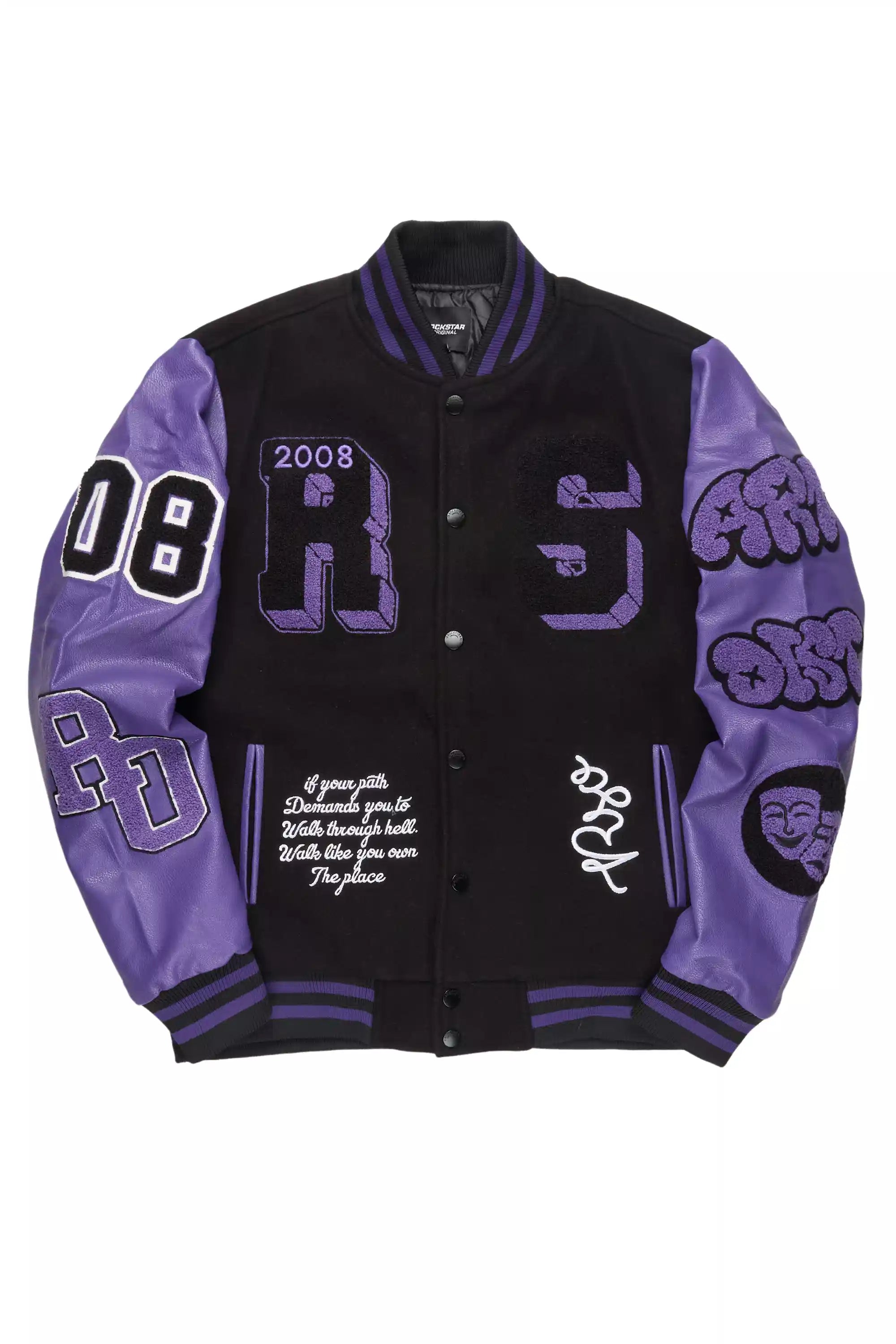 Leslaw Purple/Black Varsity Jacket