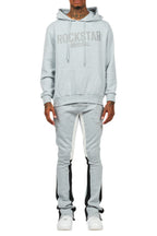 Sana Heather Grey Hoodie/Stacked Flare Track Pant Set