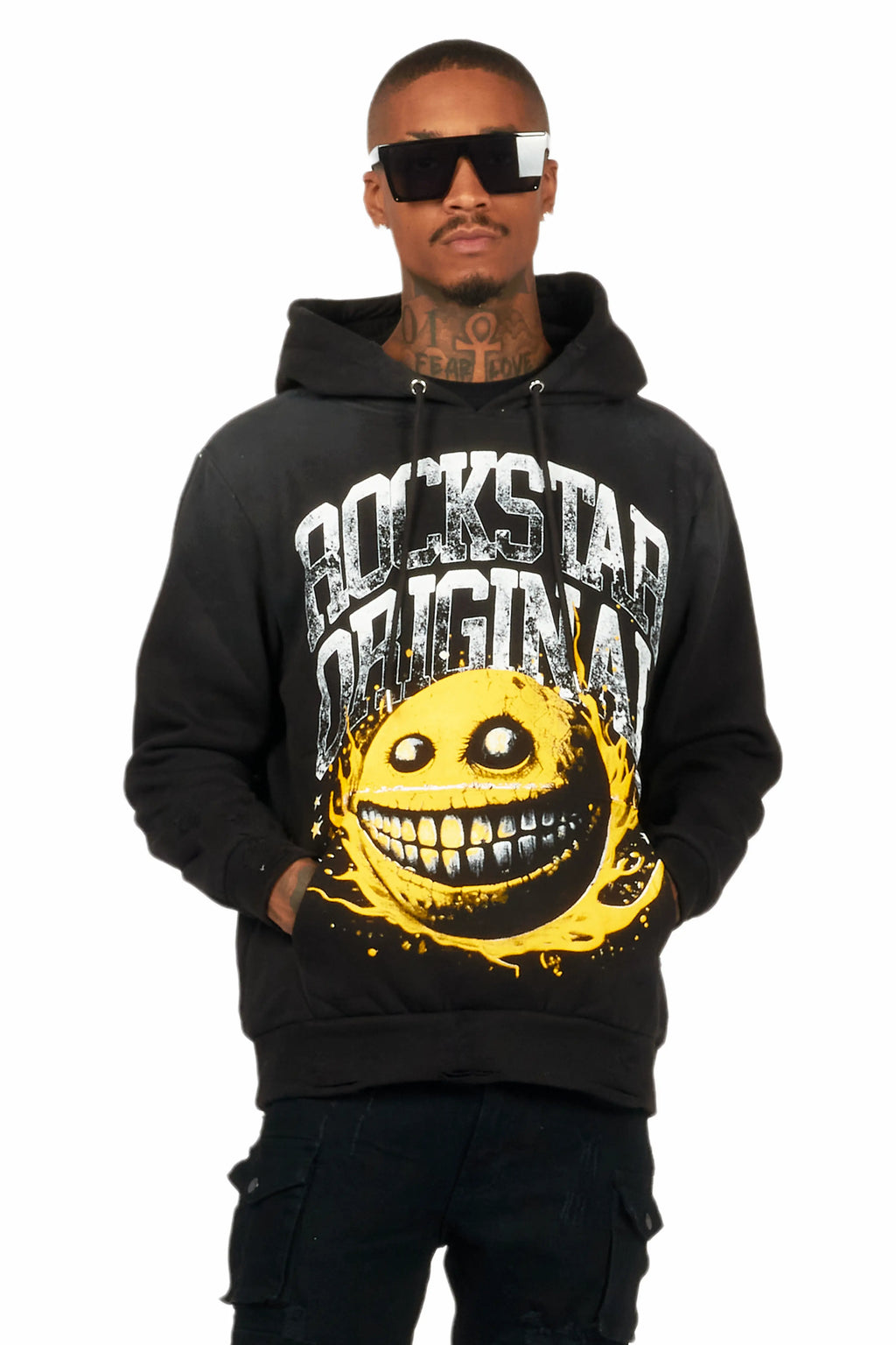 Chuffed Black Graphic Hoodie