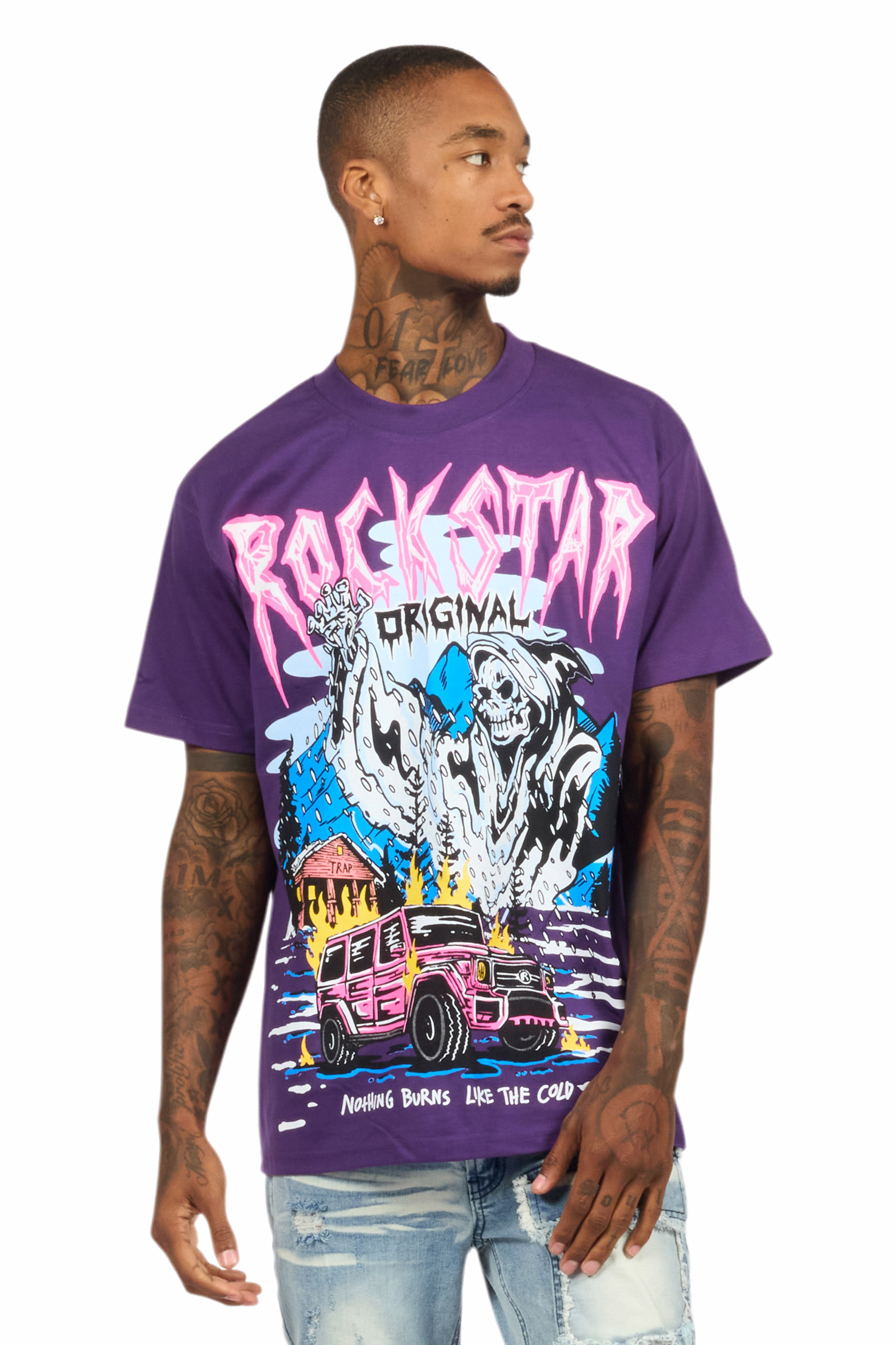 Kip Purple Oversized Graphic T-Shirt