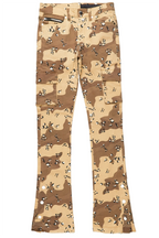 Waage Desert Camo Cargo Stacked Flare Jean