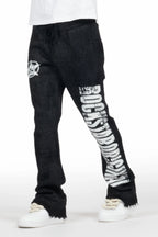 Keve Black Knitted Mohair Flare Sweat Pant