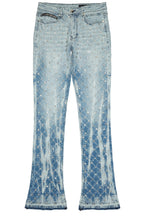 Glit Blue Rhinestone Stacked Flare Jean