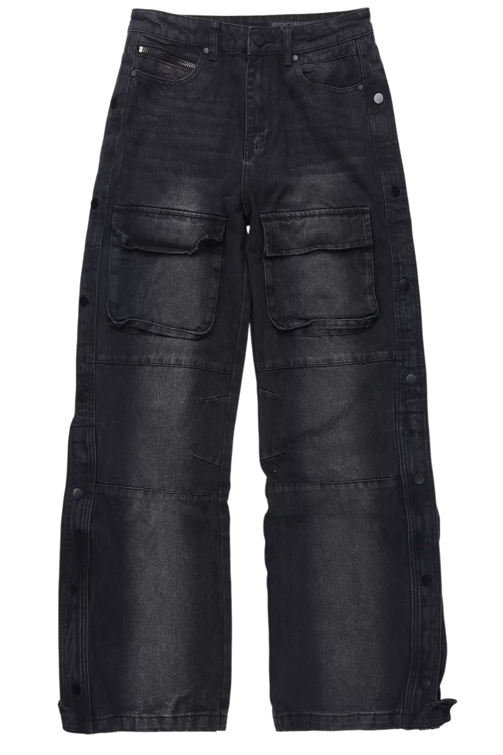 Yuri Dark Grey Stacked Cargo Flare Jean