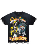 Loman Black Oversized Graphic T-Shirt