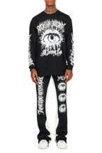 All Seeing Eyes Black/White Long Sleeve T-Shirt/Baggy Pant Set