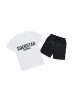 Boys Sana White/Black T-Shirt Cargo Short Set