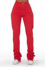 Vixen Red Cargo Super Stacked Jean