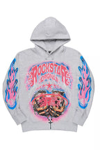 Zeniyah Heather Grey Graphic Hoodie