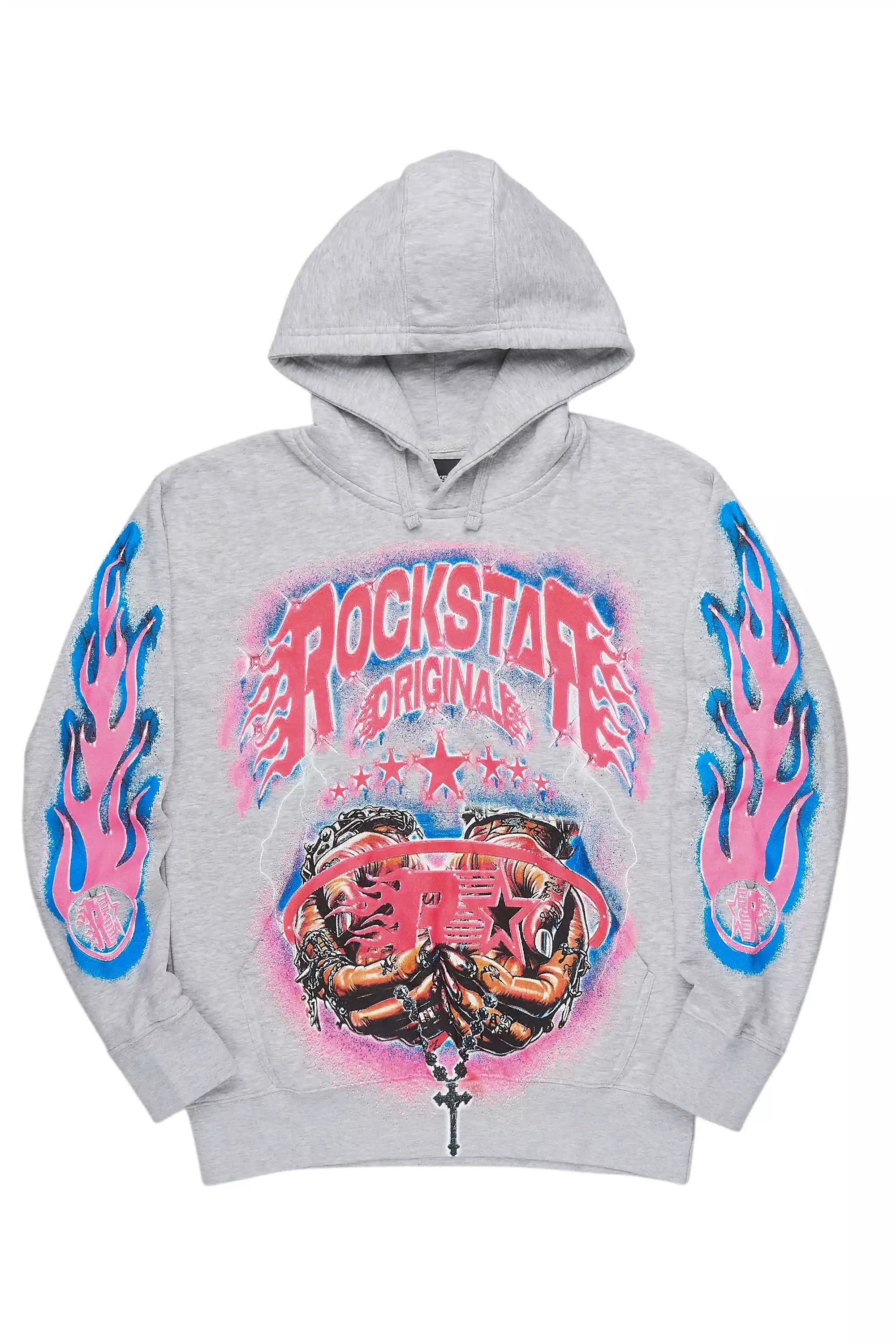 Zeniyah Heather Grey Graphic Hoodie