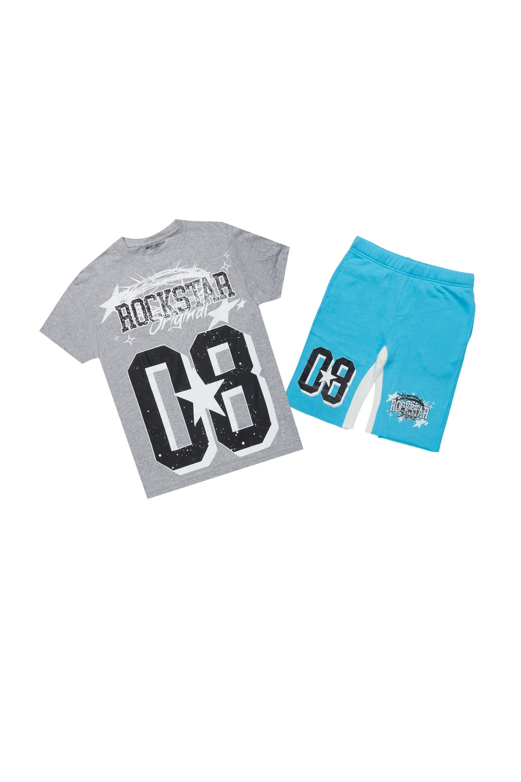 Boys Allstar Grey/White T-Shirt/Short Set