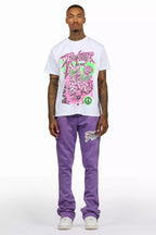 Braindead Purple/White T-Shirt/Stacked Track Set