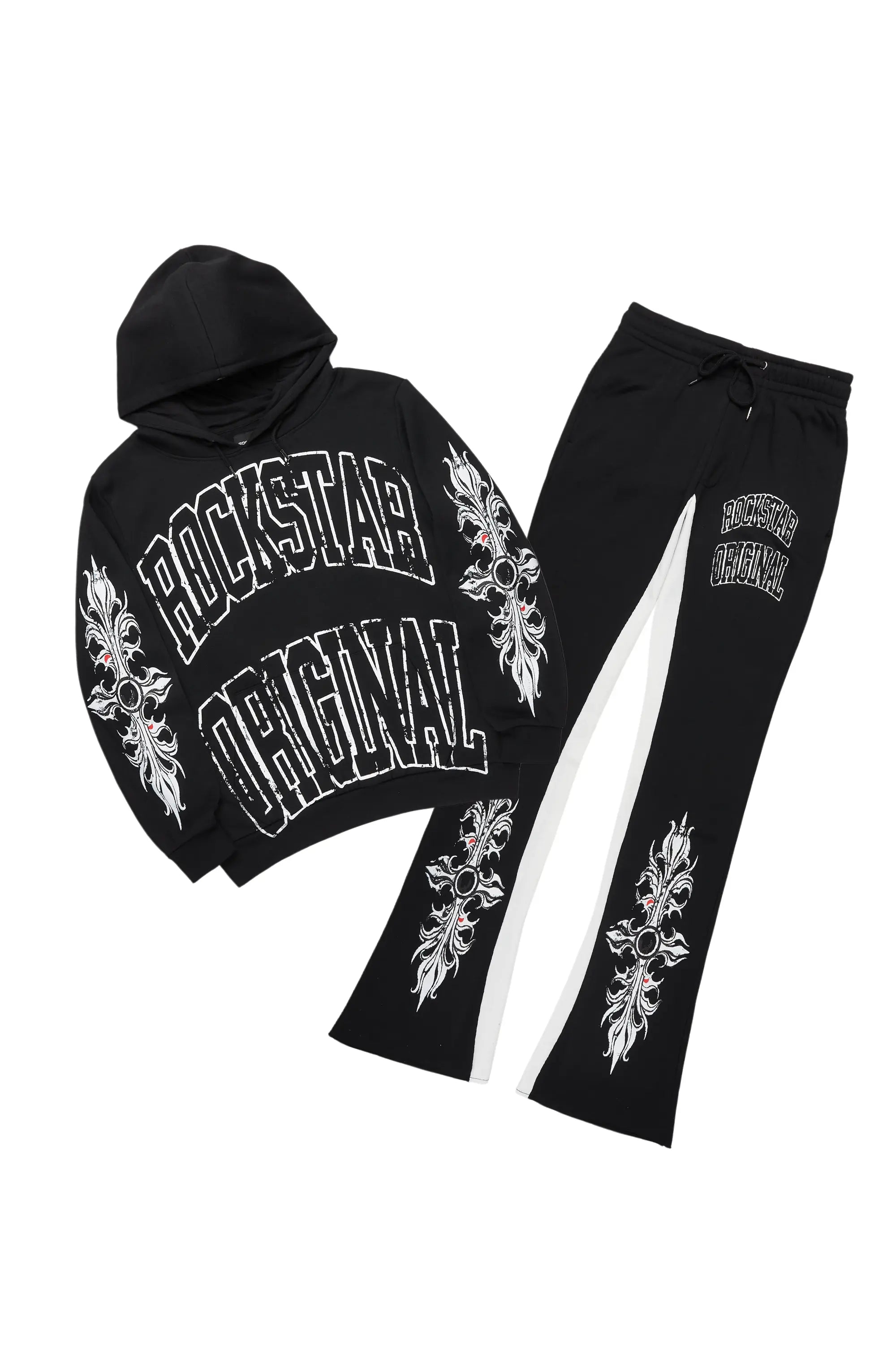 Akio Black Hoodie/Baggy Track Pant Set