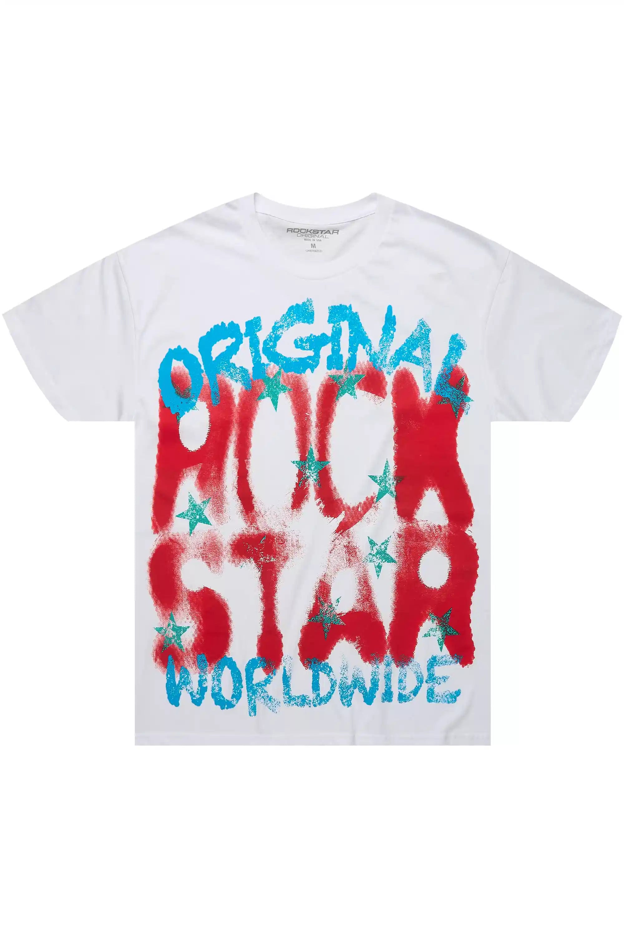 Xaerys White/Red Oversized Graphic T-Shirt