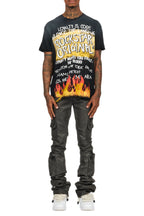 Beno Black/Yellow Oversized Graphic T-Shirt