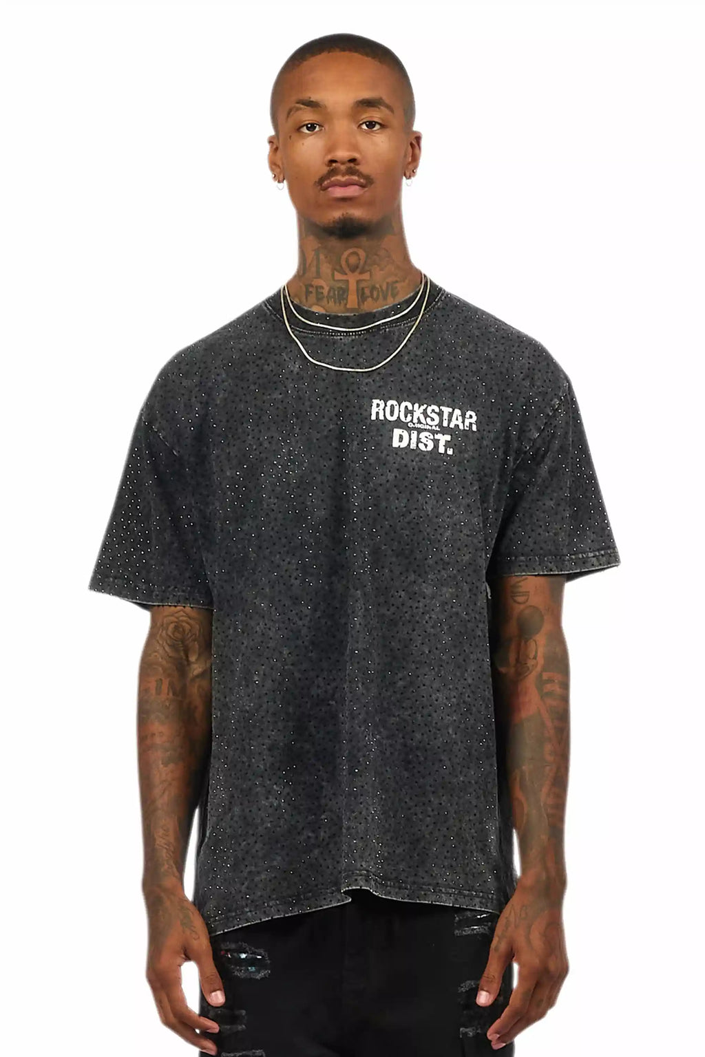 Lake Black Graphic Rhinestone T-Shirt