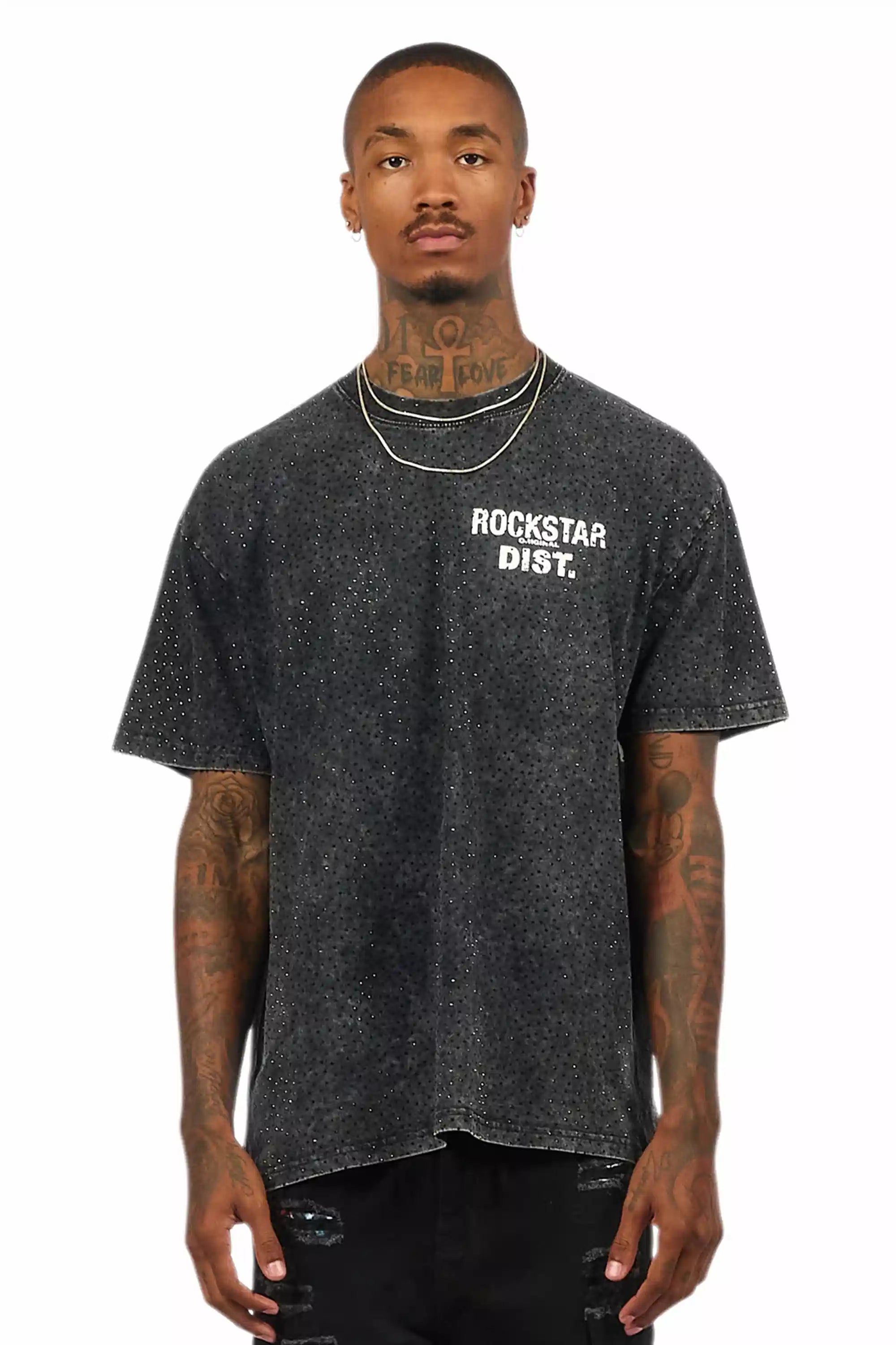 Lake Black Graphic Rhinestone T-Shirt