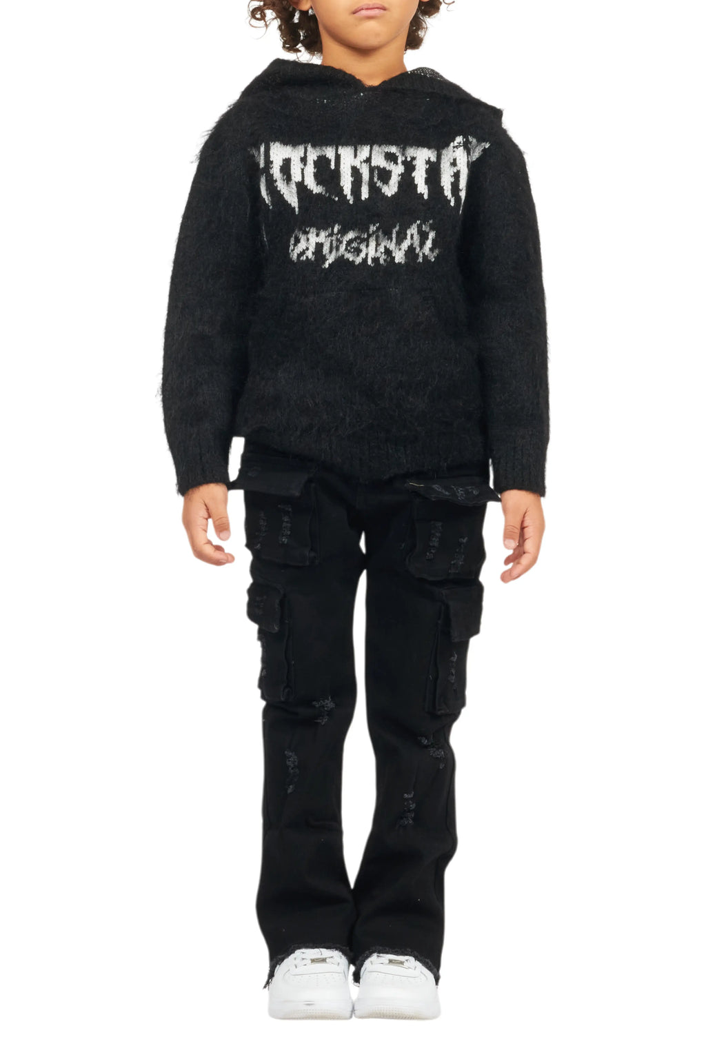 Boys Gentry Black Stacked Flare Jean