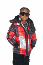 Kids Kyro Puffer Jacket-Red