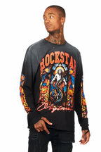 Nalo Black Long Sleeve Graphic T-Shirt