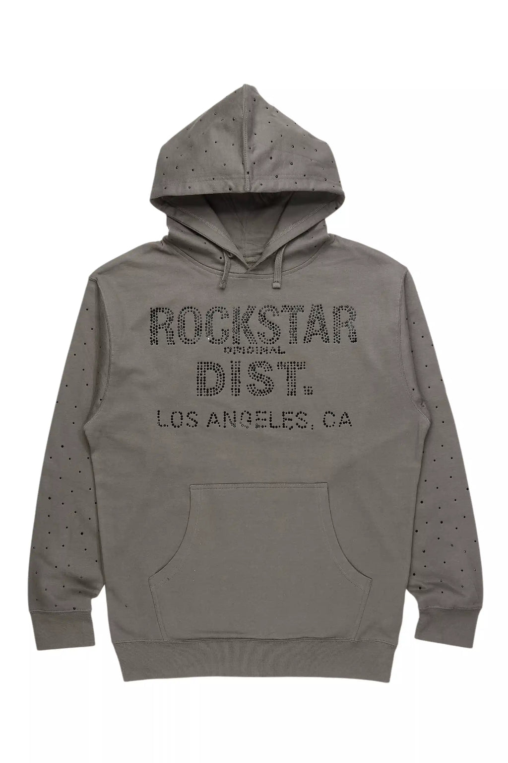 Thryll Heather Grey/Black Rhinestone Graphic Hoodie