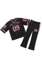 Girls Azella Black Jersey Stacked Set