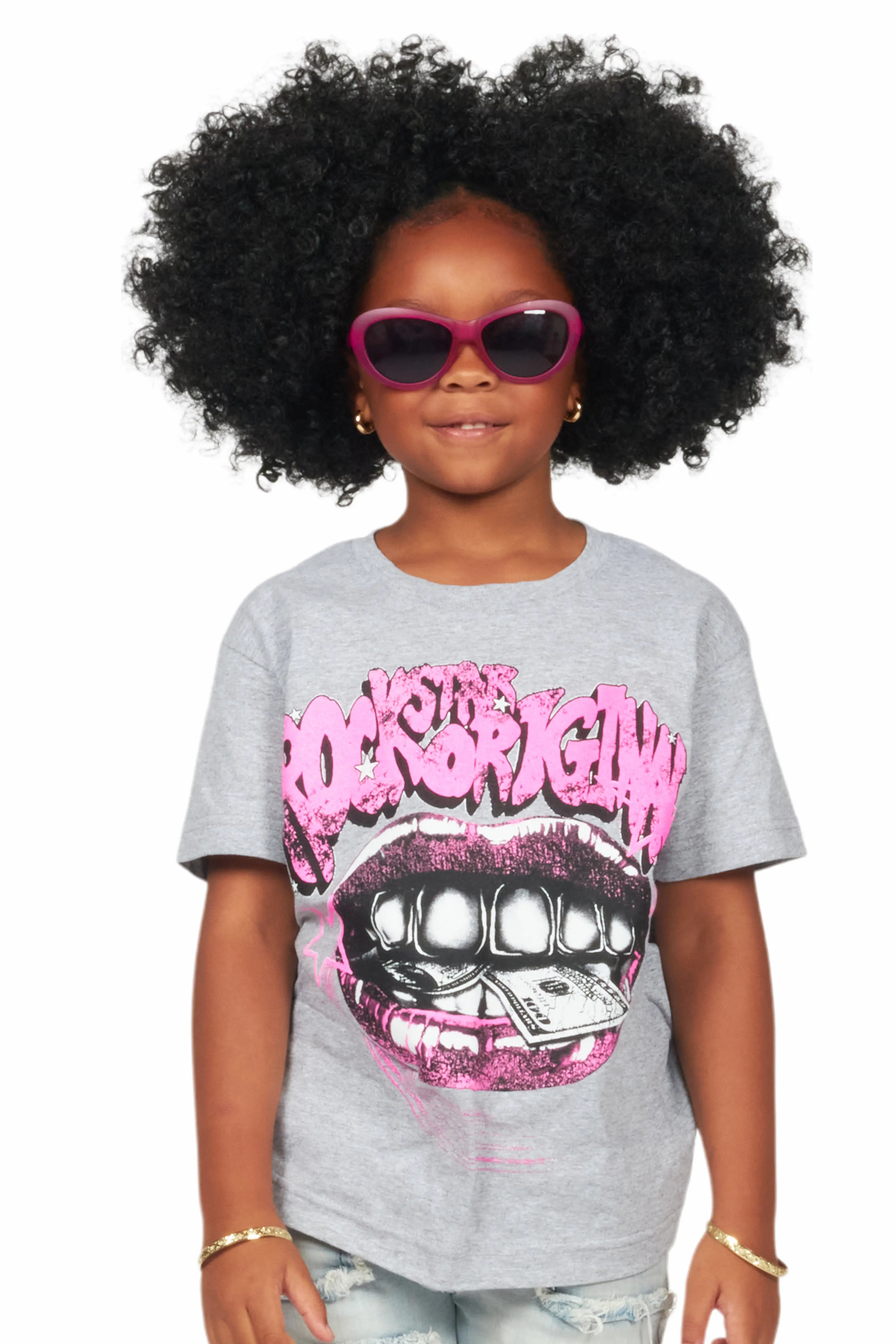 Girls Rosie Grey Graphic T-Shirt