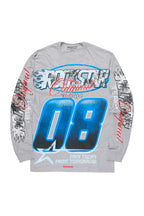 Ryker Heather Grey/Blue Long Sleeve Graphic T-Shirt