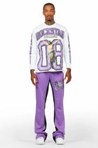 Fields Purple/White Long Sleeve T-Shirt/Baggy Pant Set